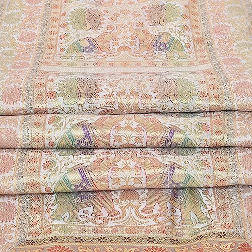 Image of Banarasi Brocade Silk Handmade Table Runner for Dining Table, Centre Table, Coffee Table 70 X 16 in Table Top Table Cloth Room Decor Runner (Grey)