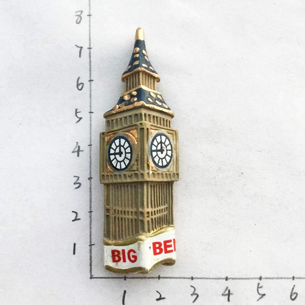 Magnete Frigorifero 3D Big Ben Londra - Souvenir Inghilterra In Resina, 7x4 Cm, Fatto A Mano - 5