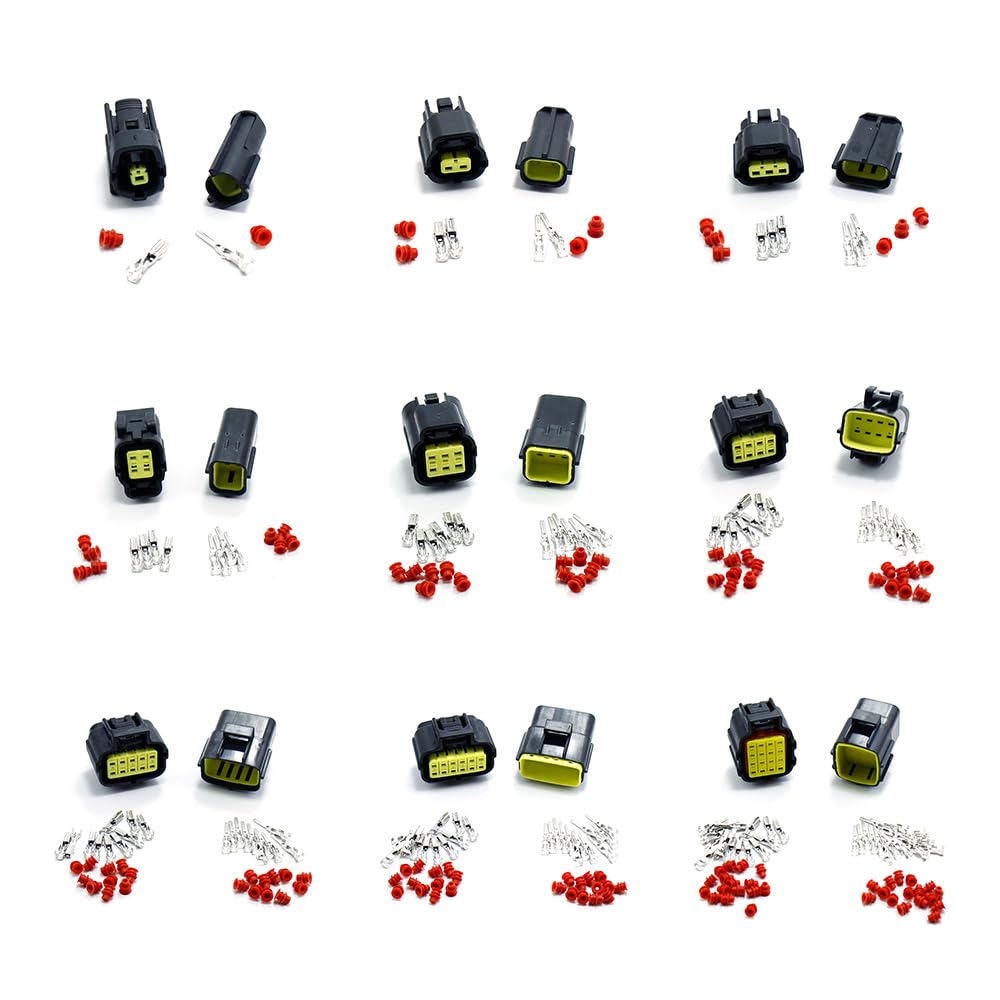 Kit di connettori for Cavo Elettrico Serie 1,8 mm con guarnizioni in Gomma 1/2/3/4/6/8/10/12/16 Pin Spina for Cablaggio di refitting Impermeabile Automatica (Color : 70x16Y 568pcs)