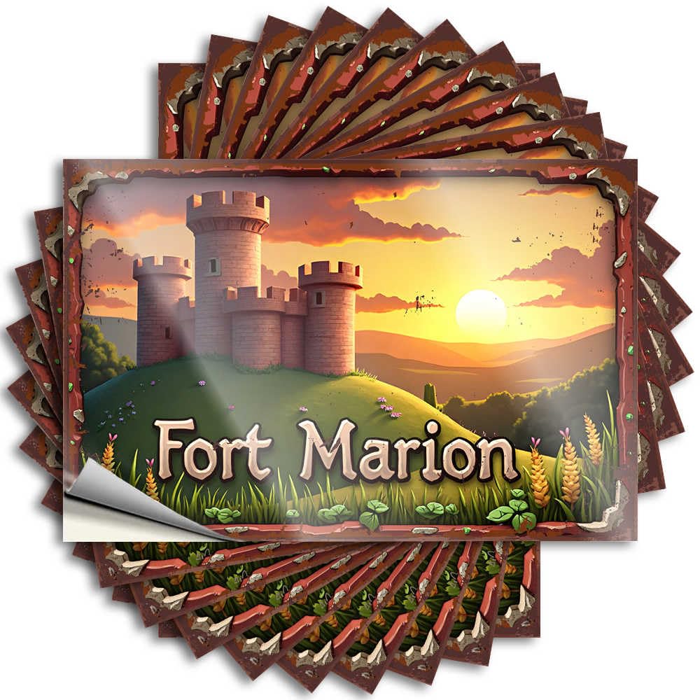 Fort Marion: A Medieval Castle At Sunset Tattoo Guest | Summer Cover Removable Decal Pack(12X18CM)