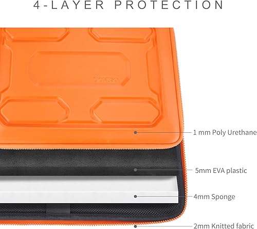 Vista 28 de DOMISO Funda para laptop de 17 pulgadas con asa, bolsa de computadora a prueba de golpes, funda protectora de EVA impermeable para MSI GS73VR Negro