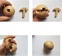 Vista 6 de Rompecabezas de madera hecho a mano con bola mágica, juego de inteligencia, rompecabezas de esfera para adultos