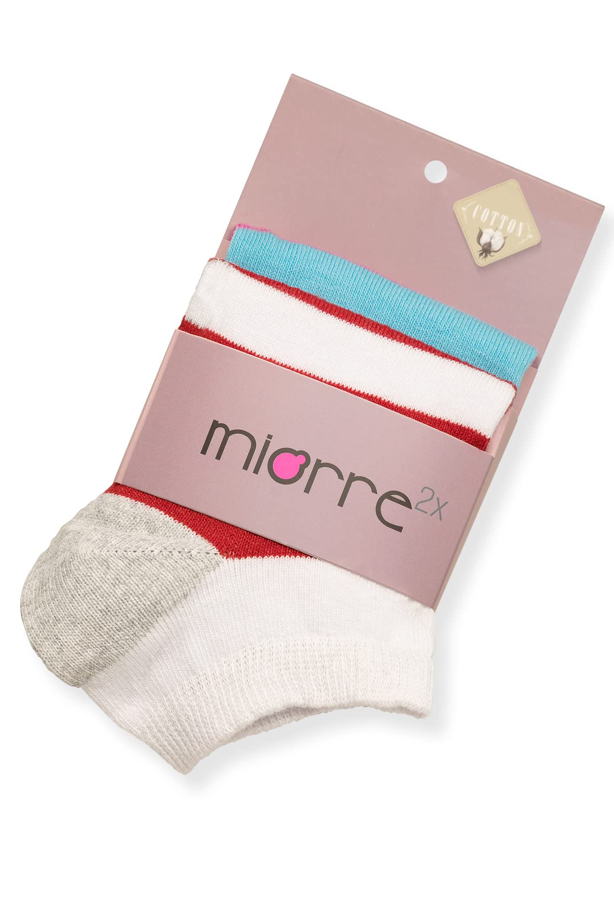 miorreWomen's Cotton Rich Comfortable Short Ankle Low Cut Socks, Pack of 2