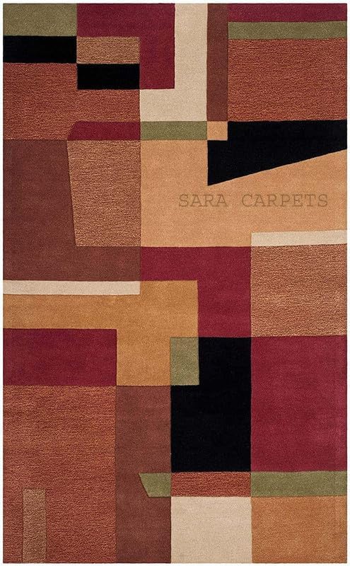 Image of Modern Abstract Hand Tufted Wool Floor Carpet for Home decore Living Room|Home and Bedroom & Hall 9x12feet (270 x 360cm) Multi H42
