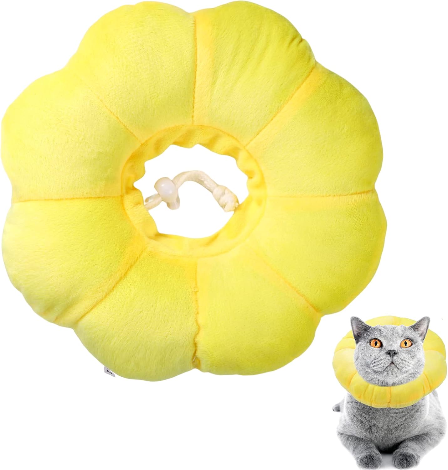 Cat Cone Collar Soft, Adjustable Pet Recovery Collar Cute Sun Flower