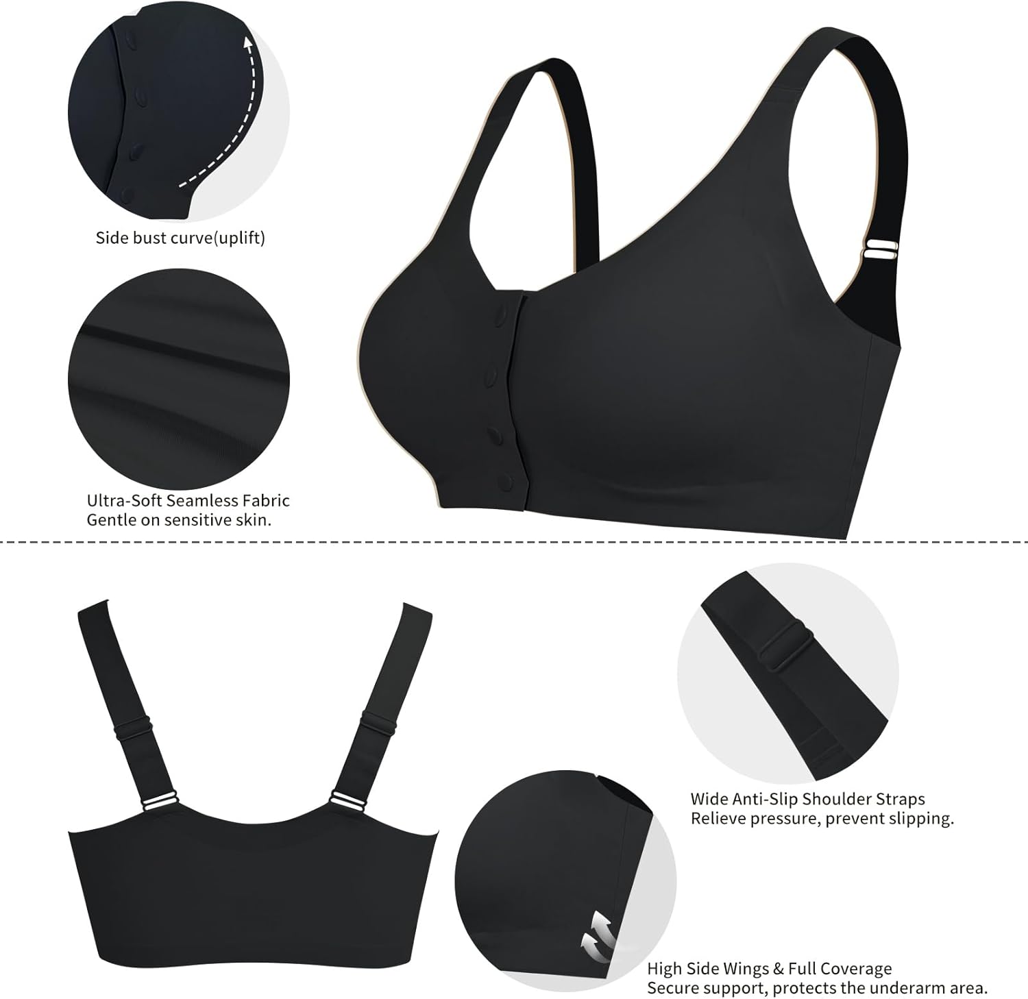 Lervanla Silicone Breast Forms with Mastectomy Bra, Seamless Wireless Pocket Bras Post-Surgery Prosthesis Enhancer