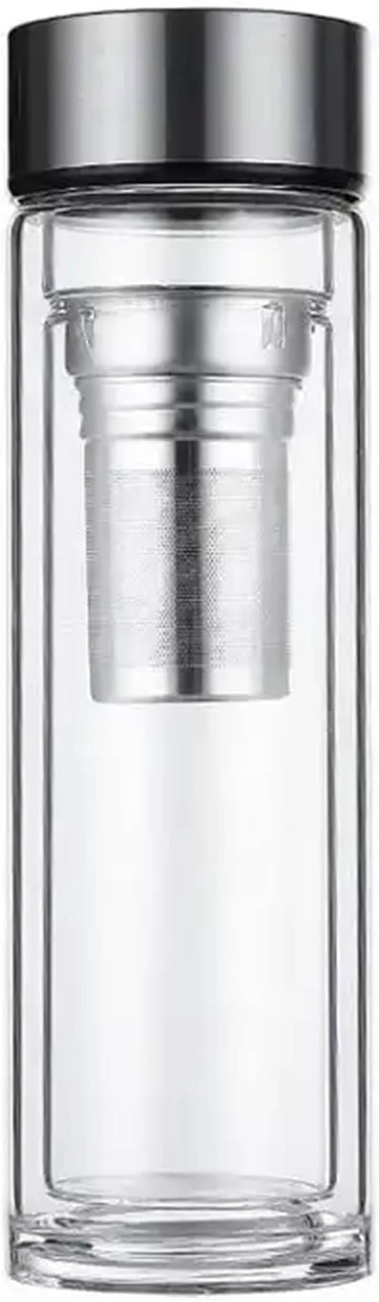 Glass Tea Infuser Bottle 350ml DoubleWalled Borosilicate