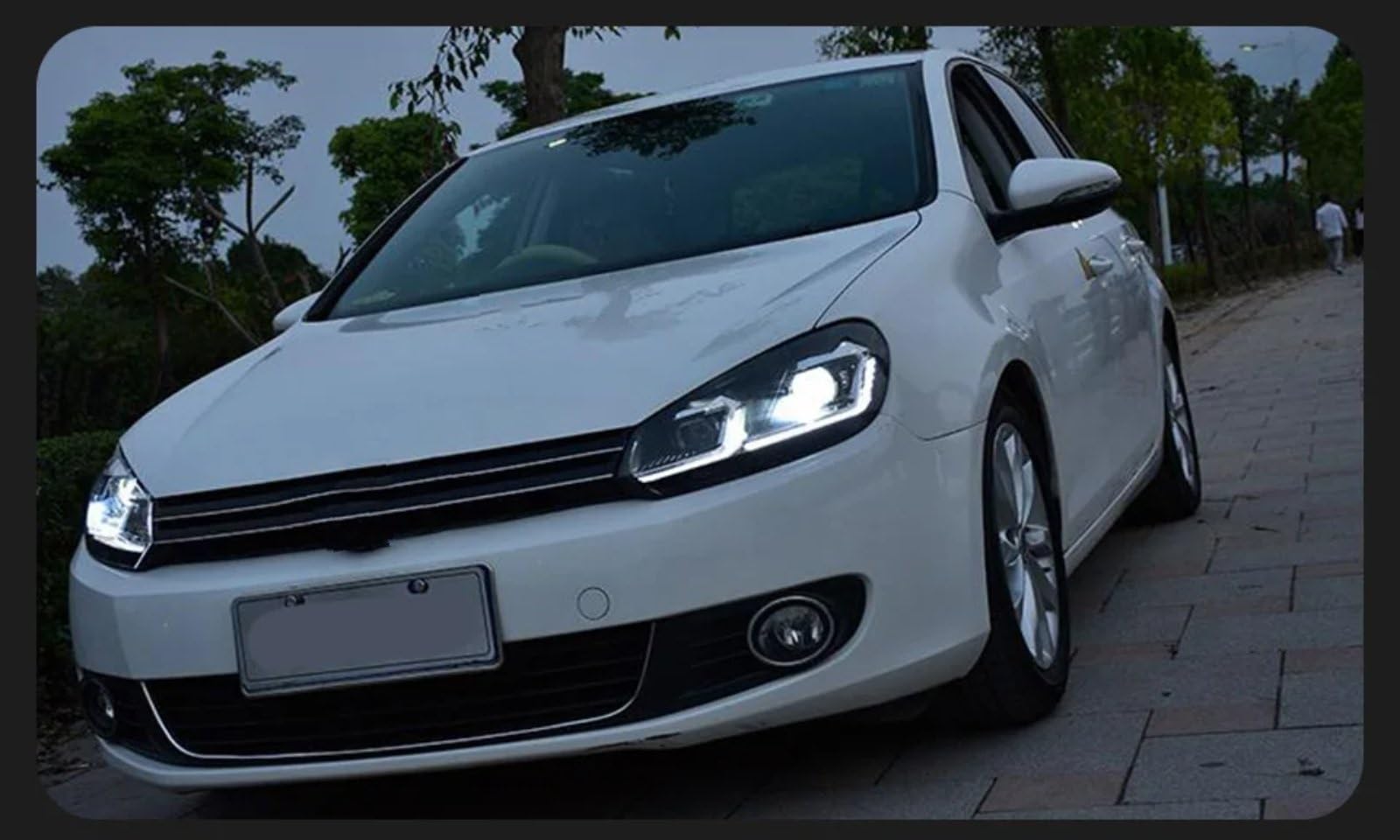 Fari Anteriori Auto Per Per Golf6 Per Golf 6 MK6 Fari 2009-2012 R20 Per GTI Fari Per DRL Proiettore Lente Luci Auto Luci Fendinebbia(Sliver,RHD)