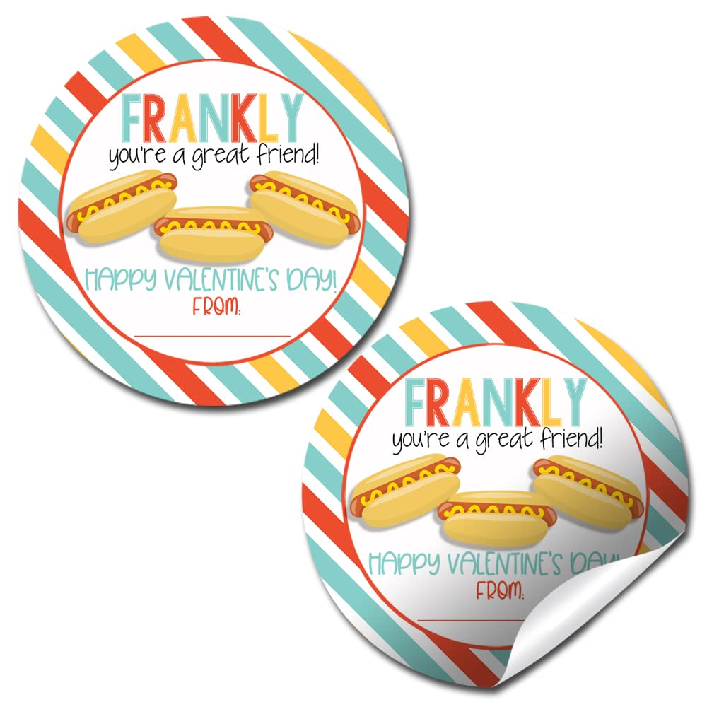 Étiquettes autocollantes Saint-Valentin enfants 5,1 cm pour sachets friandises et fête