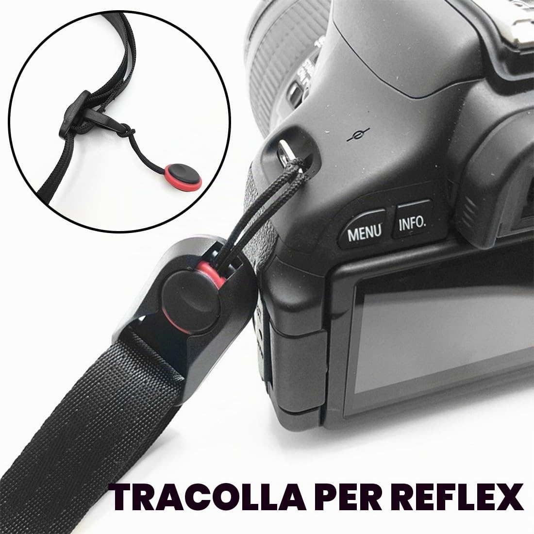 2 Pezzi Tracolla Per Fotocamera Con Sgancio Rapido – Regolabile 100-150 Cm, In Nylon, Per SLR E DSLR
