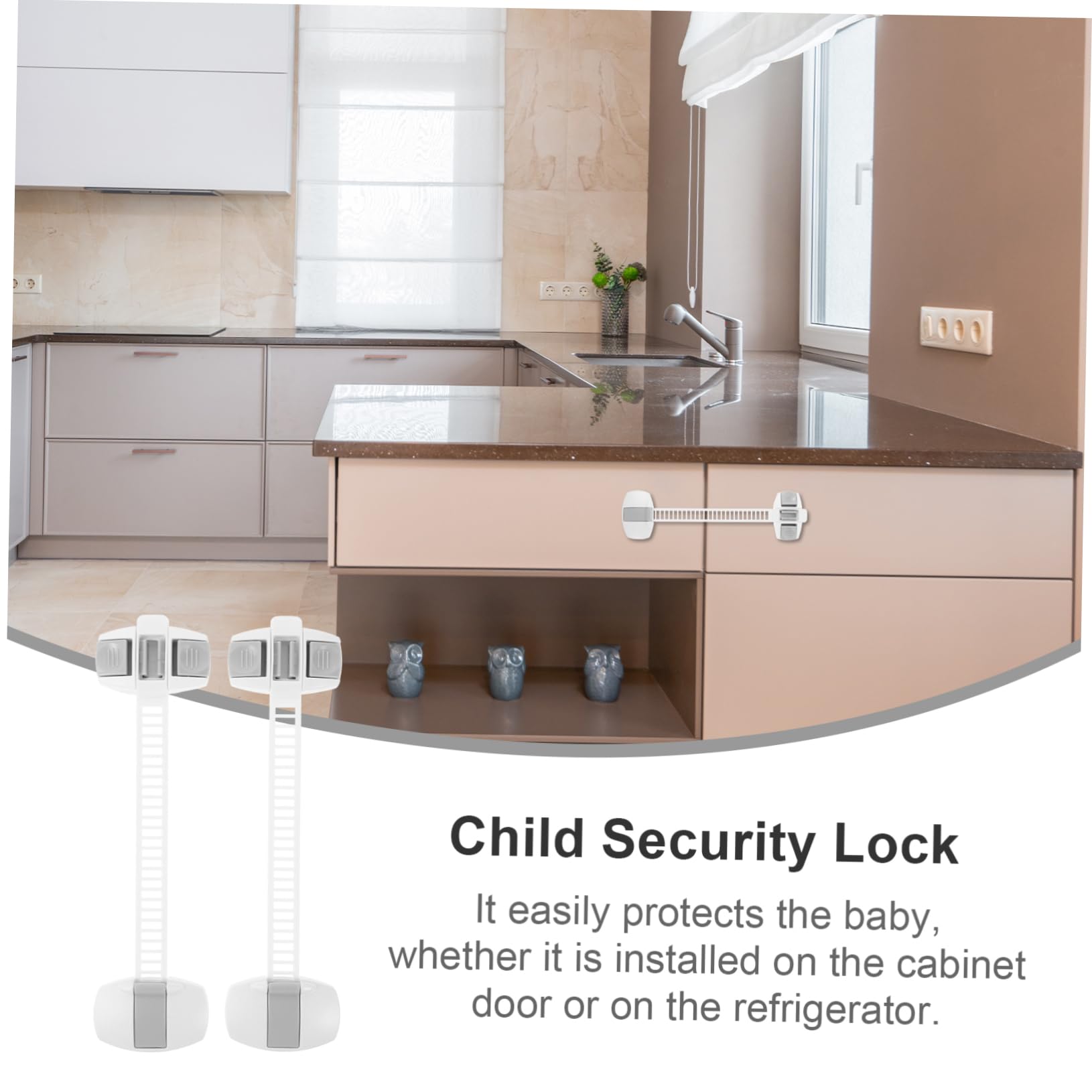 ORFOFE 10 Unidades Cerradura Protectora Multifunción Cerradura de Seguridad para Ñiño Cierre Infantil para Armario, Guardarropa y Puerta Diseño de Galleta, Fácil para Adultos, Seguro