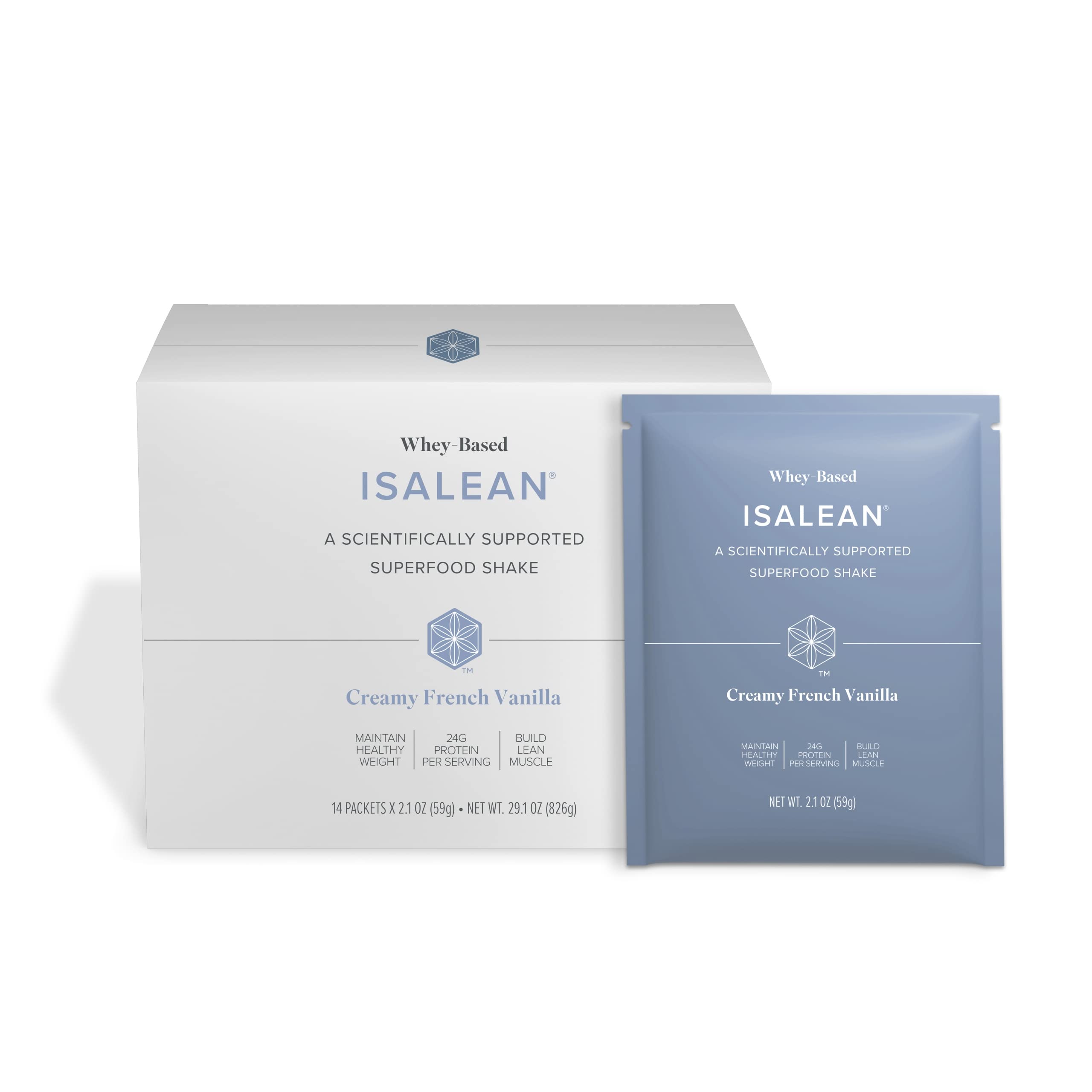 IsagenixIsaLean Shake - Nutrient-Dense Protein Powder for Ready-to-Drink Shake - Creamy French Vanilla. 14 Packets