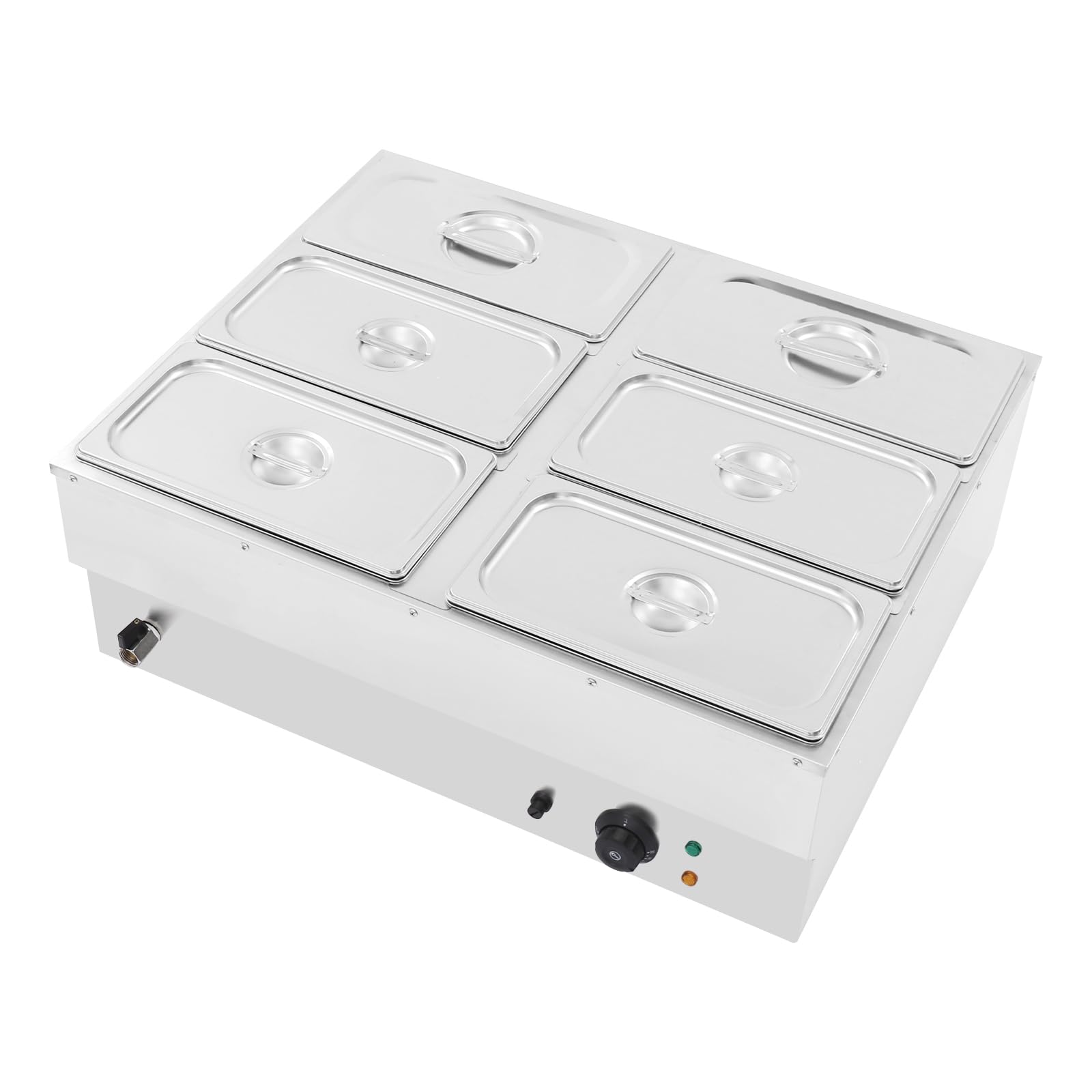 6-pan commercial food warmer buffet server food warming tray electric food steamer stainless steel chafing dishes table steamer soup station