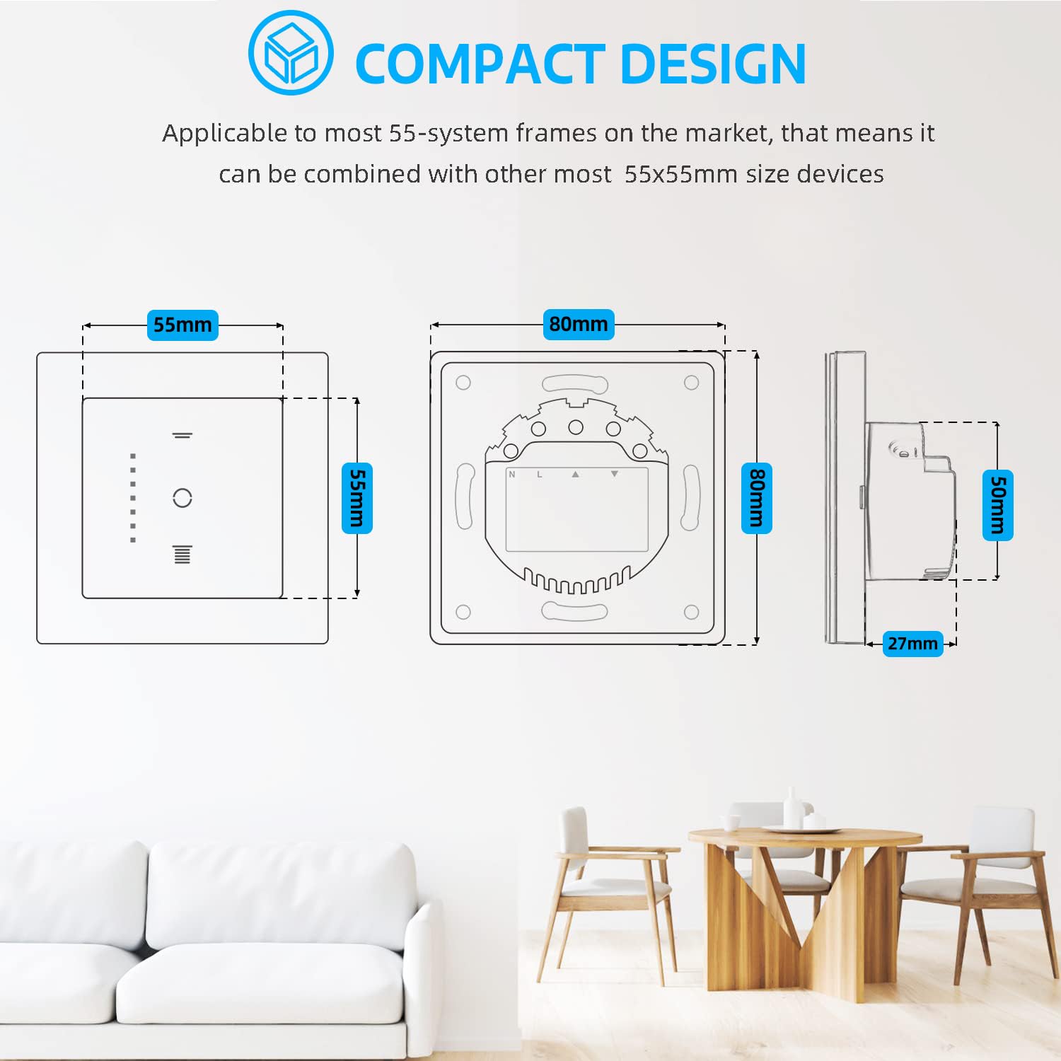 SMARTERCURRY Interruttore per tapparelle WiFi, timer per tapparelle intelligenti [7 Gen], controllo tapparelle/veneziane/tende da sole, compatibile con Alexa/Assistente Google, 2 pezzi | Bianco