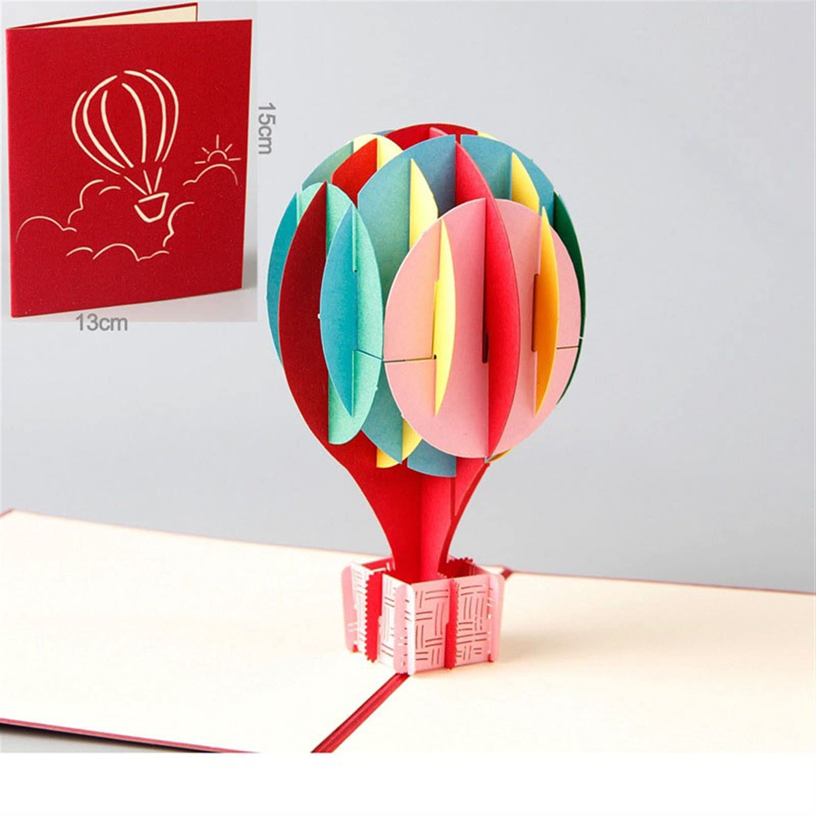 Biglietto di auguri for matrimonio Biglietti d'auguri Fatti a mano Arcobaleno Mongolfiera Invito di carta Biglietti d'auguri Cartolina Festa di compleanno Matrimonio Regalo creativo Inviti for bigliet