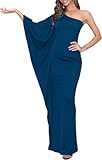 Womens 2025 Long Sexy One Shoulder Evening Cocktail Semi Formal Maxi Dress