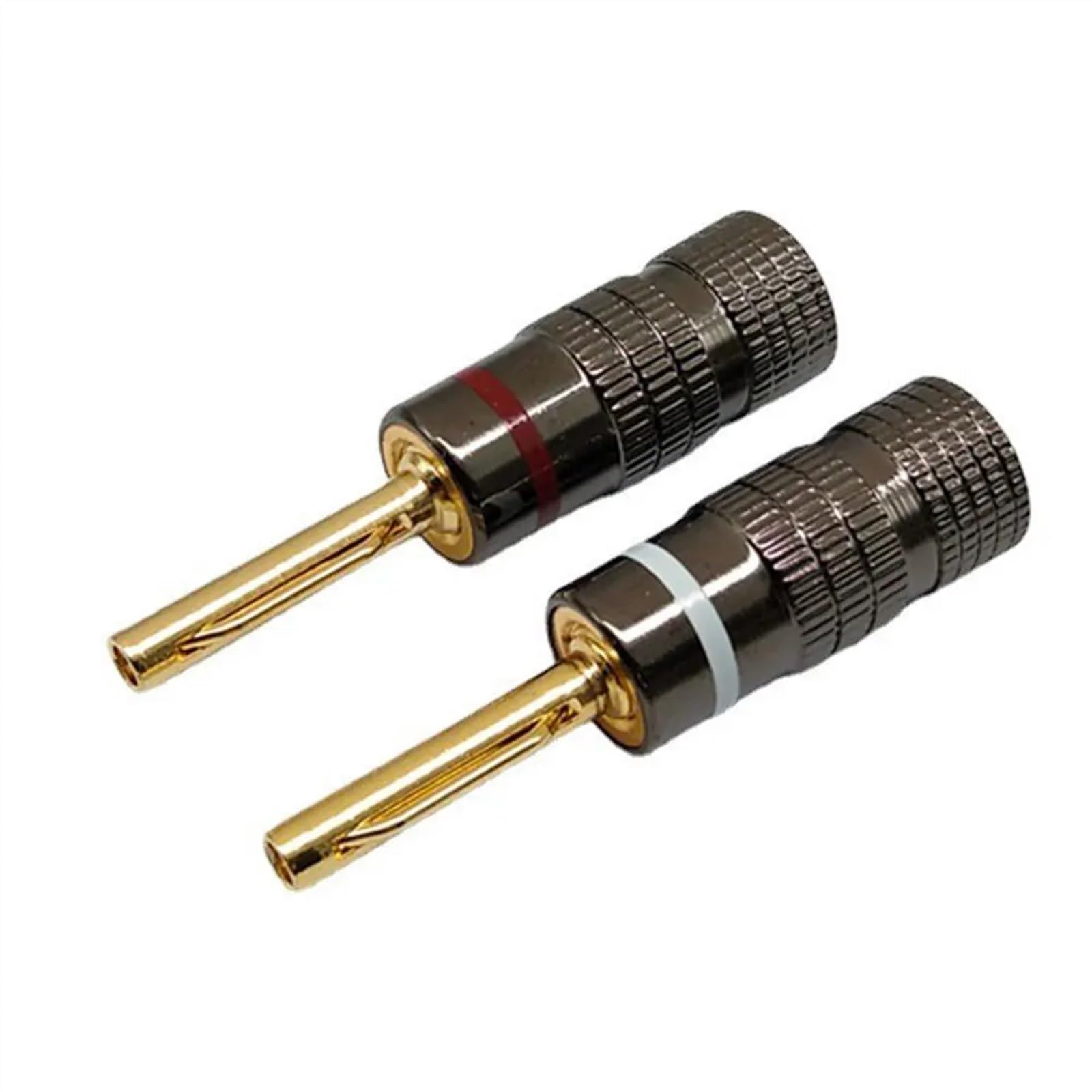 2/12/24/50Pcs Fiches Banane Pur Cuivre 24K Bornes Plaquées Or Connecteur Banane(50 Pieces,Elasticity Pin)