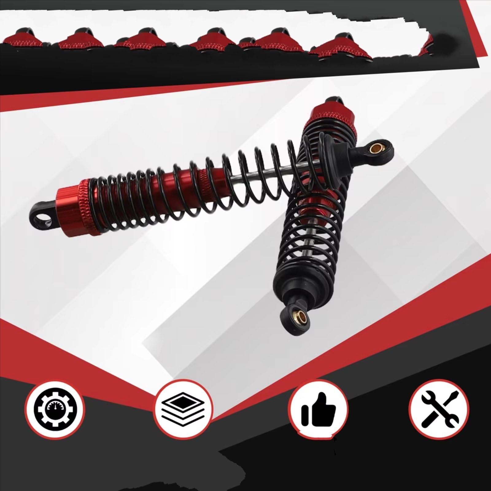 Amortisseurs de Chocs en Métal, 2 Pièces, Adaptés au Modèle de Voiture HSP RC, Accessoire Rouge 85MM, Camion Court JLB HSP EM DHK HPI (85MM Amortisseurs de Chocs en Métal, 2 Pièces, Adaptés au Modèle de Voiture HSP RC, Accessoire Rouge 85MM, Camion Court JLB HSP EM DHK HPI (85MM
