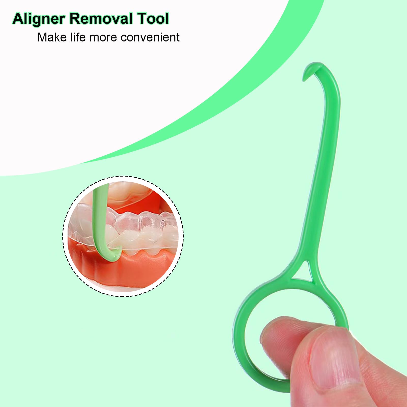 Aligner Removal Tool, Portable Clear Aligner Removal Tool for Invisalign Removable Retainers, Braces, Aligners Remove Hook Pull Tool (8PCS)