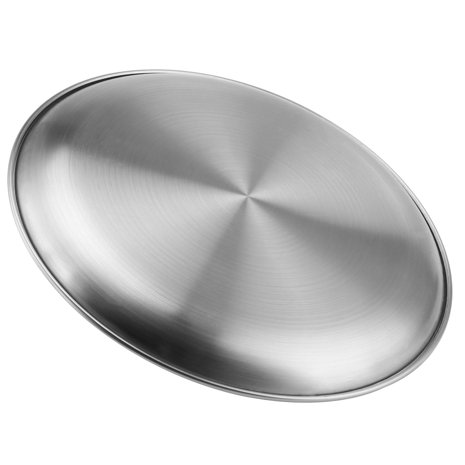 MUKCHAP 4 PCS 30cm Stainless Steel Dinner Plates, Metal Serving Dishes, Silver Camping Plate for Camping BBQ Steak Salad Snack - Image 3
