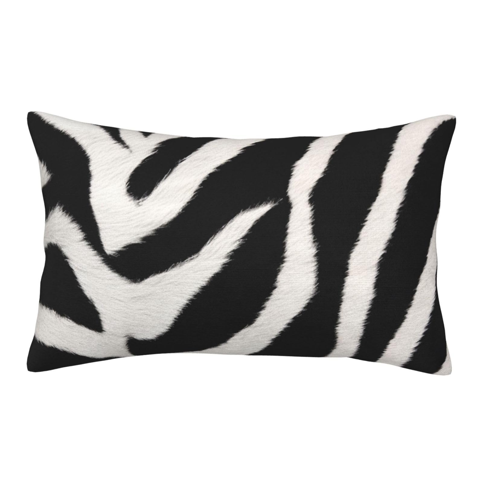 Velvet Pillowcases 20"x30" Ultra Soft Breathable Pillow Cases, Luxury Fuzzy Throw Pillow Covers with Zipper, Zebra Animal Pillow Shams All Seasons Decorative Cushion Cases for Couch
