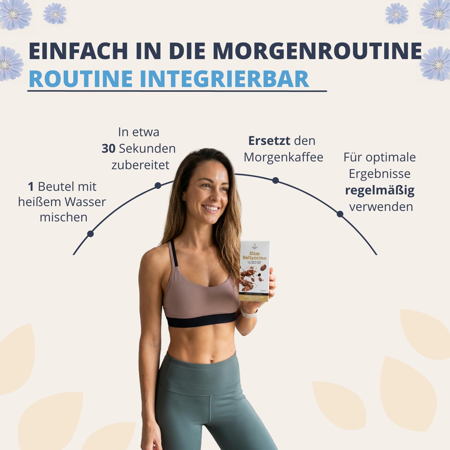 Golden Tree SlimBellyccino – Premium-Instant Kaffee Mischung, 10 Beutel | Guarana, Zichorienwurzel, Ginseng, Glutenfrei, Laktosefrei