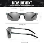 TJUTR Mens Photochromic Sunglasses Day & Night Driving Z87 Sun Glasses Polarized UV400 Protection Safety Glasses