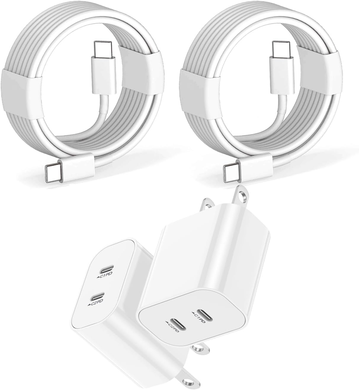 iPhone 16 Chargers,iPhone15 Charger Fast Charging,2Pack 40W Dual Port Fast Wall Charger Block with 6FT USB C to C Charging Cable for Apple iPhone 16/16 Plus/15 Pro Max/iPad Pro/Air/Mini/AirPods & More