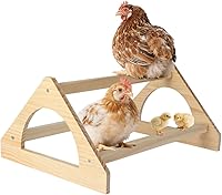 DsyysdS Wooden Chick Perch - Stable Triangular Chicken Roosting Bar, Durable Natural Wood Stand for All Breeds, Easy Assembly (Small)