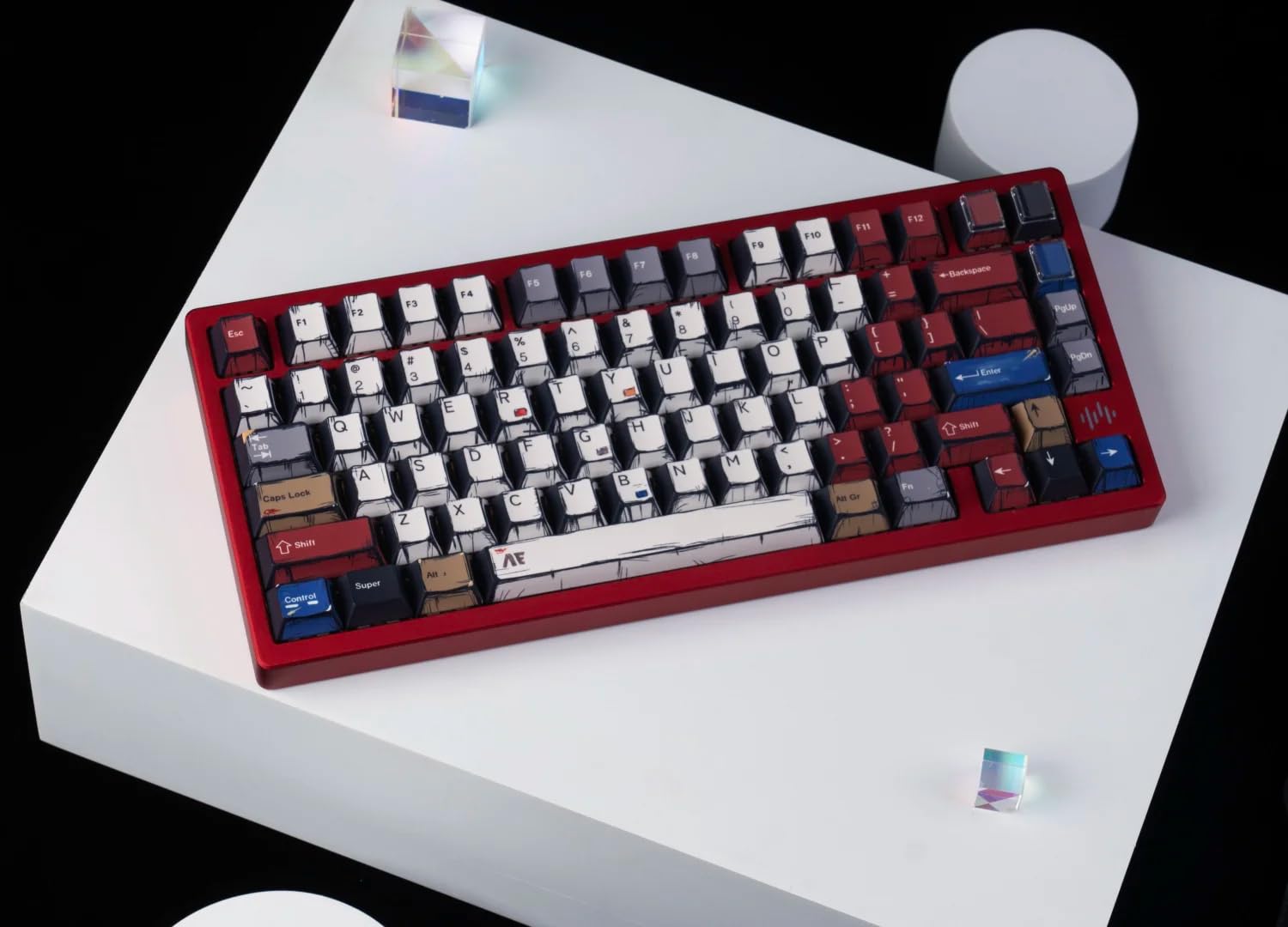 mintcaps PBT Keycaps - Juego de teclas retro japonesas de manga, 141 teclas Cherry Profile Dye-Sub Custom Keycap para teclado mecánico Cherry MX 60%, 65%, 75%, 100% Cherry MX