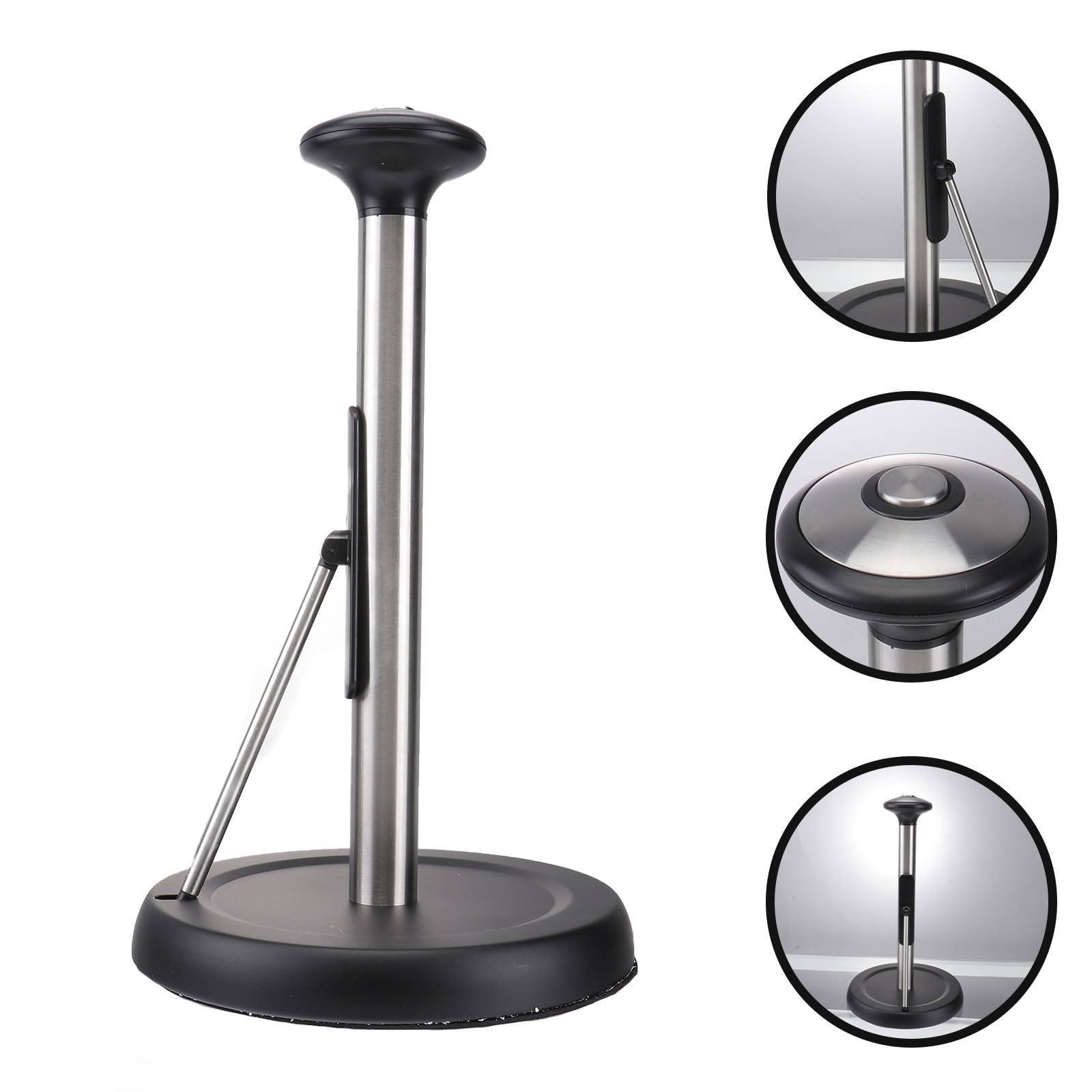 Portarotolo 1 Pezzo da Cucina Verticale in Acciaio Inox Nero | Organizer per Carta, Design Minimalista, Finitura Lucida, Struttura Semplice e Pratica