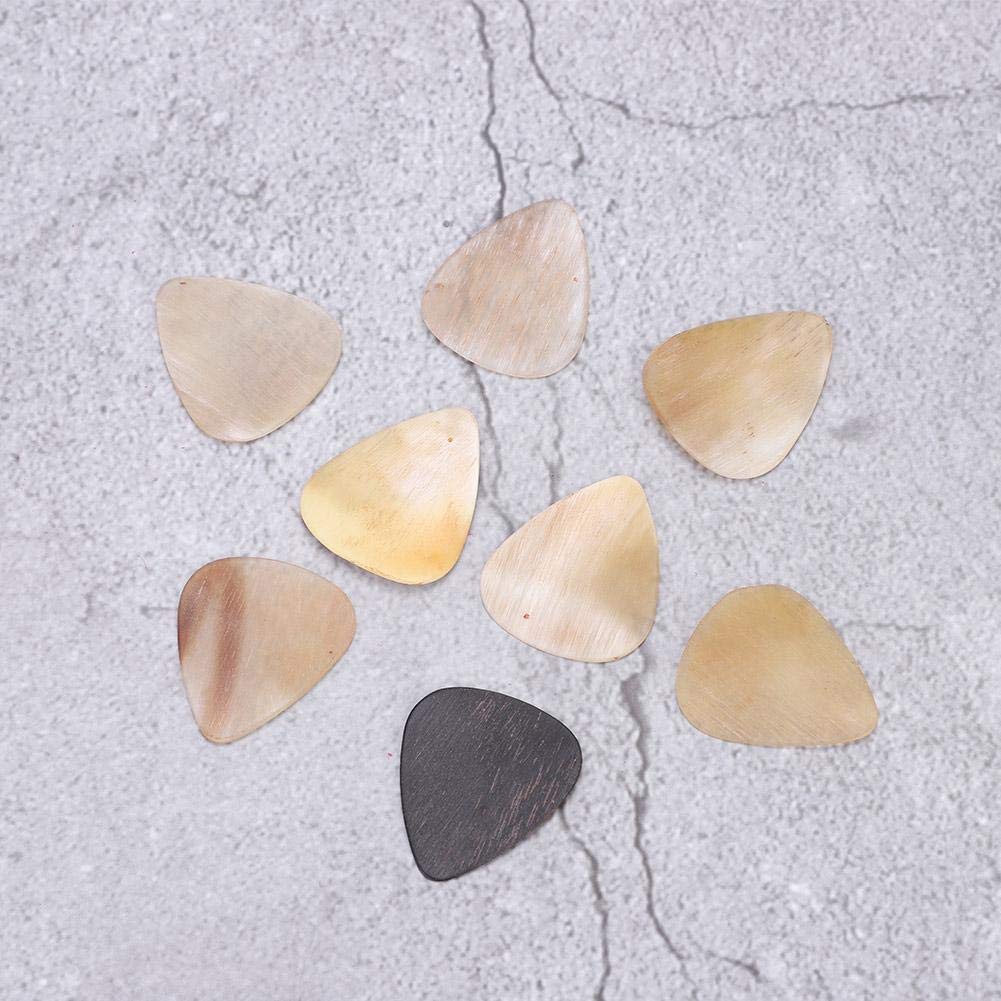 Plettri per chitarra, 8 pezzi, in materiale corno, fatti a mano, spessore 0,46 ~ 0,91 mm, per chitarra acustica, elettrica, basso, ukulele, banjo, mandolino