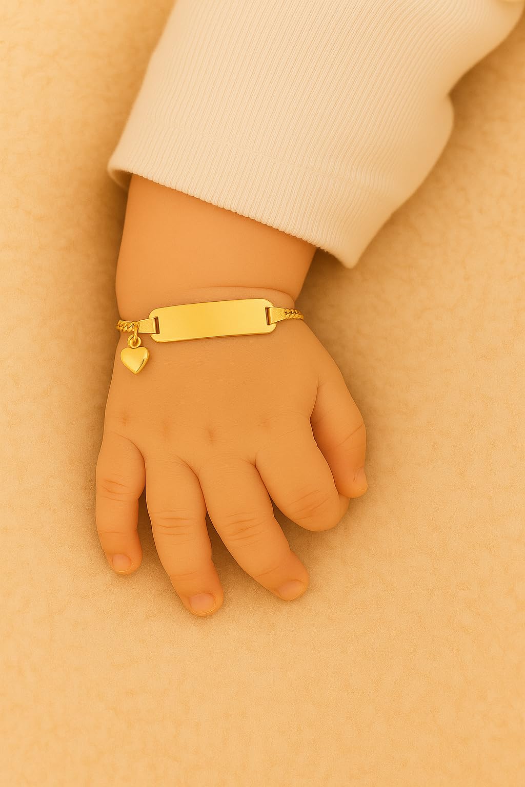 JC Schmuck 333 Gold Baby ID-Armband Kinder Goldarmband 14 cm mit Panzersteg I Armband mit Gravur I Gold Namensarmband I Babyarmband mit Namen I Kinderschmuck made in Germany I 5.5605905