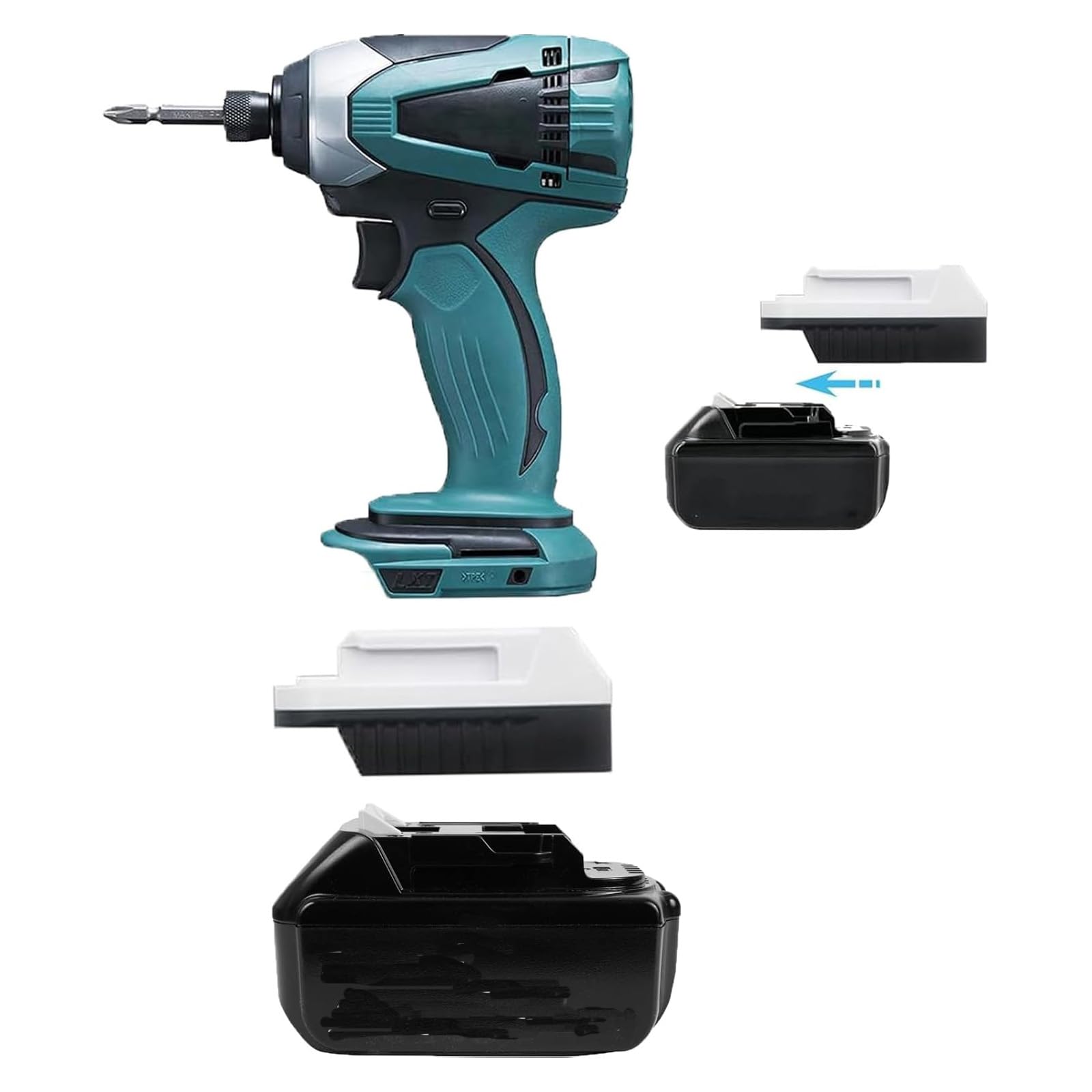 URUN DM18M Battery Adapter for Dewalt 20V, Milwaukee M18 & Makita 18V Cordless Tools with USB Charging & Protection Features — view 26