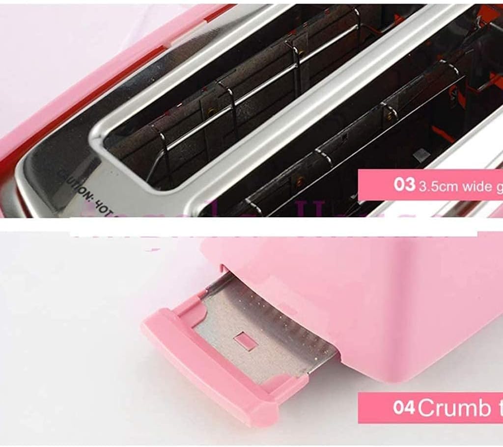600W Small Bread Toaster Automatic Fast Heating Machine Breakfast Sandwich Baking Household Appliance (Color : Pink) (Blue)
