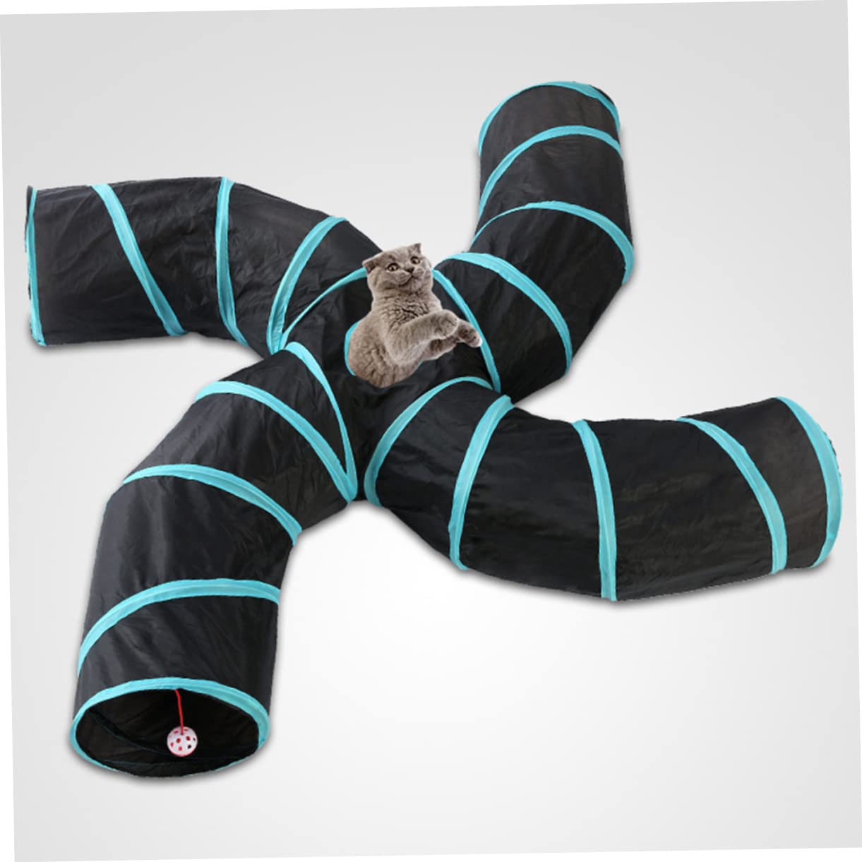 Ipetboom Jouets pour Animaux de Compagnie Tunnel pour Chat Tunnel en Forme de S Jouet Interactif pour Chaton Jouets pour Bébé Chat
