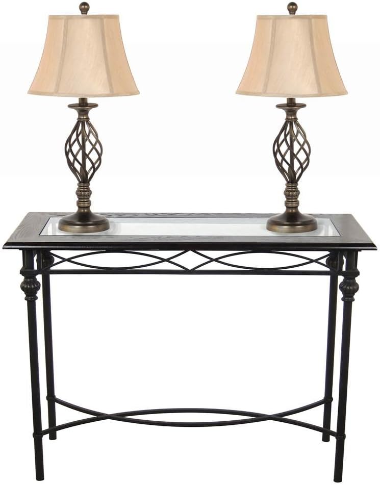 Console Table with 2 Lamps Set Home & Kitchen