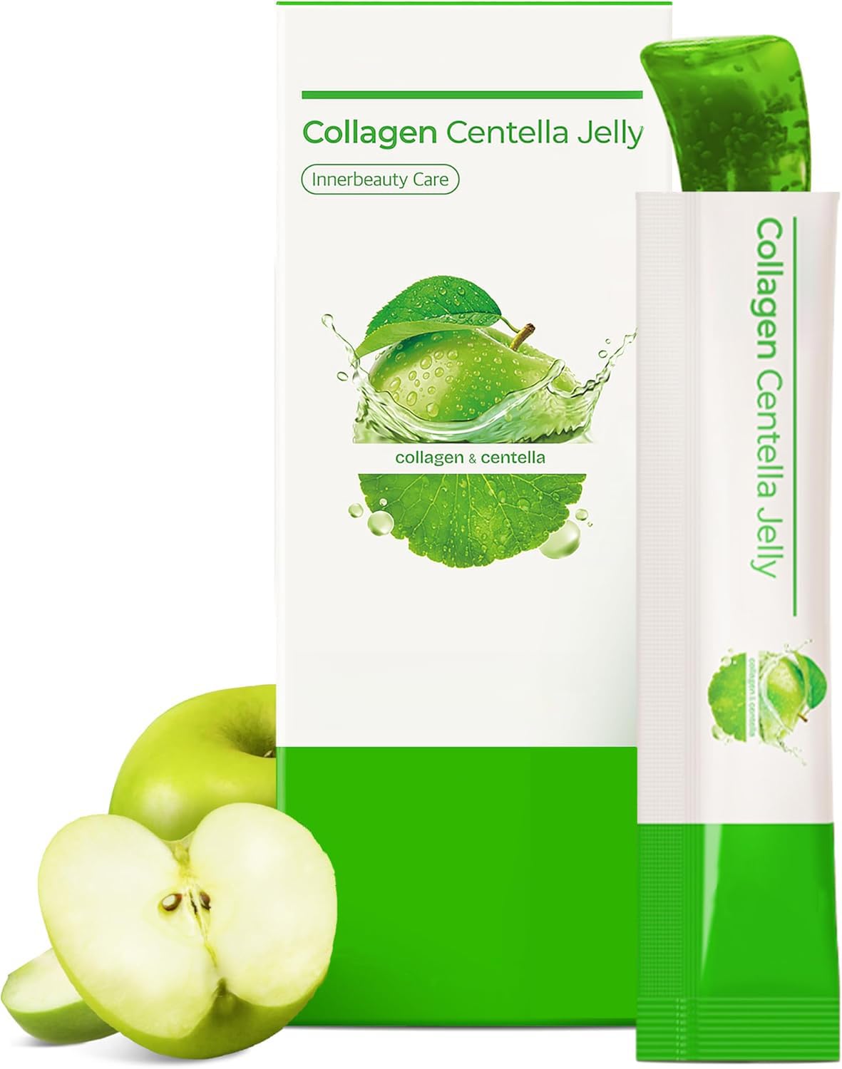 Gelée Centella au collagène | Saveur de pomme verte - Soutien nutritionnel multiple Éclat de la peau, cheveux et ongles Soins de beauté quotidiens