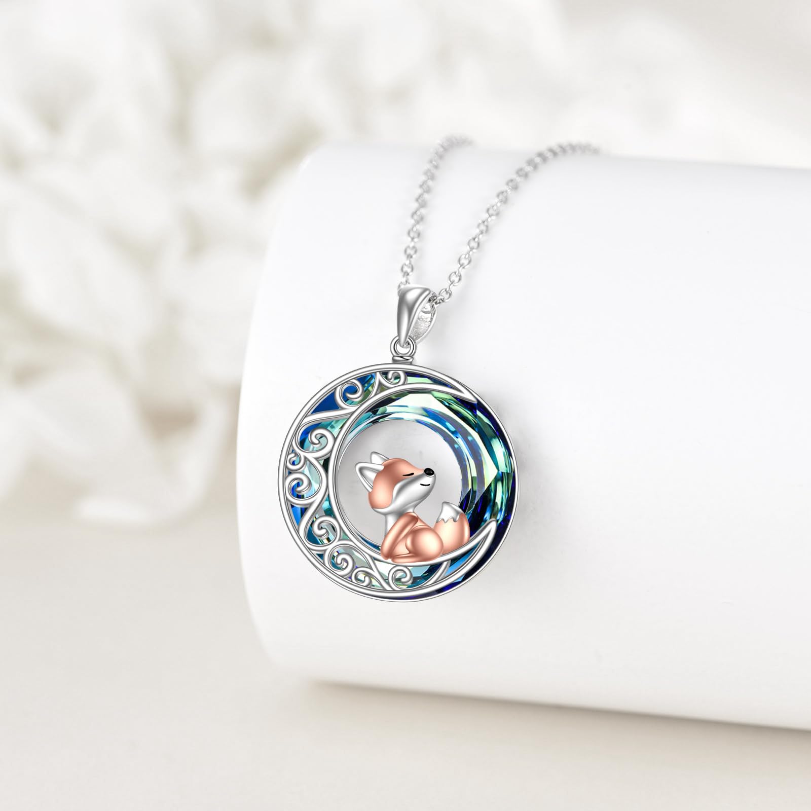 YAFEINI Schwarze Katze Mondstein Kette Damen 925 Sterling Silber Mond Anhänger Halskette Schmuck Geschenk für Mädchen