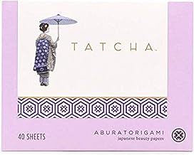 Tatcha Aburatorigami Blotting Papers: 100% Natural Abaca Leaf & Gold Flakes Absorb Excess Oil (40 Pack)