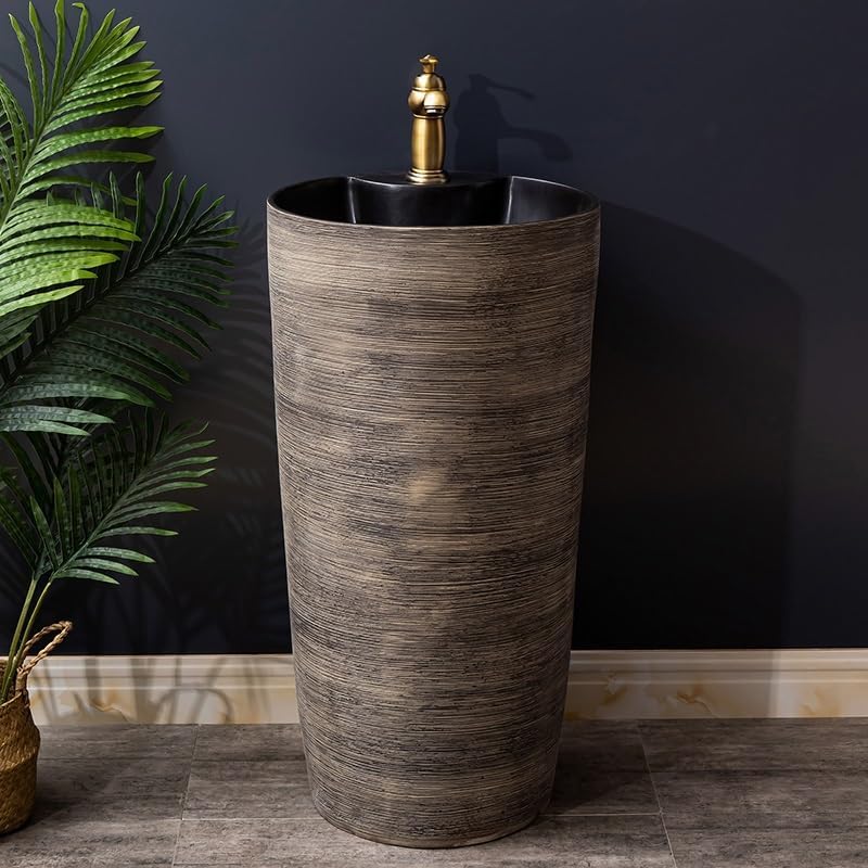 Bathroom Countertop Vessel Sink Household Pedestal Sink Wash Basin Ceramic Hotel Garden Pedestal Sink Vanity
