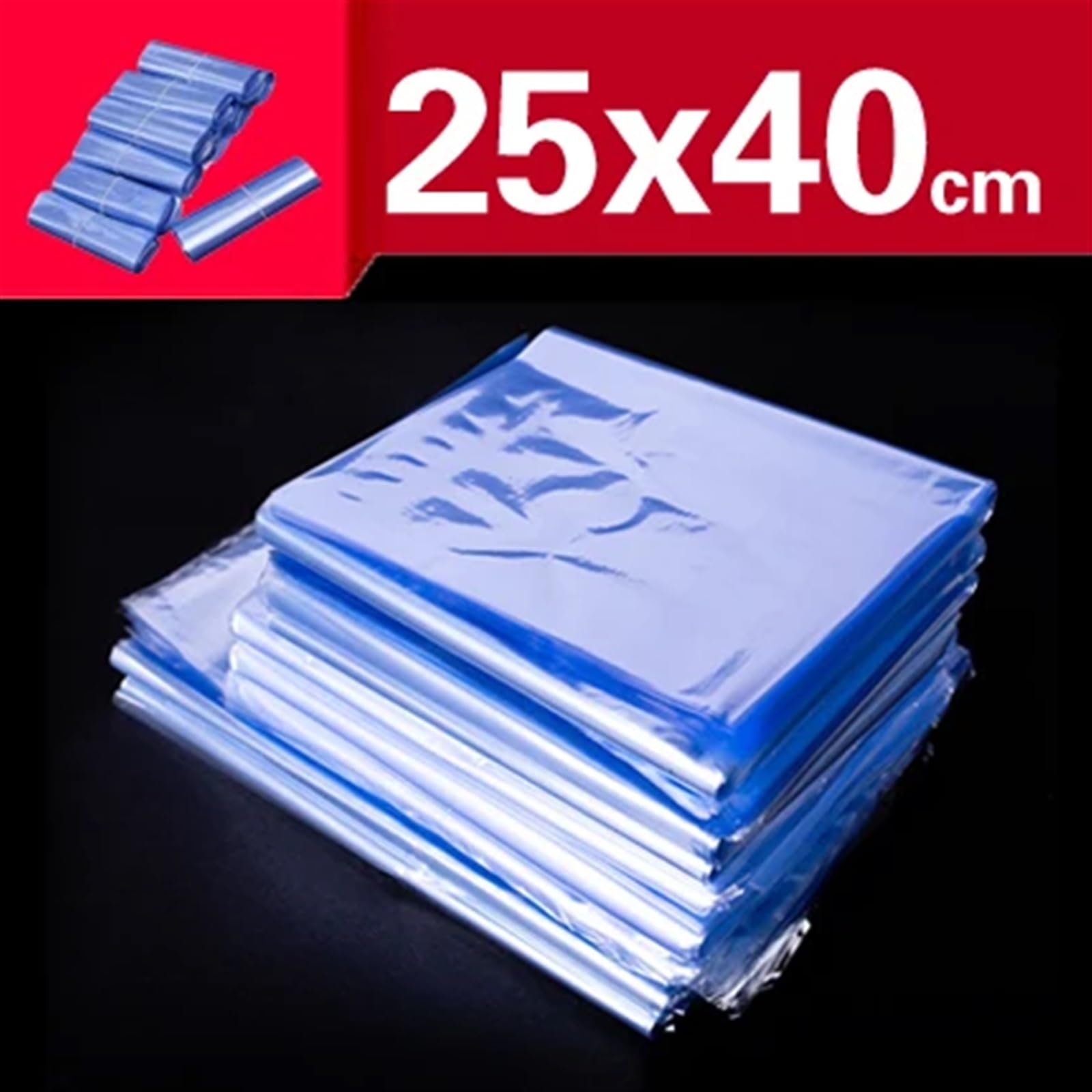 100 Stücke/200 Stücke PVC Schrumpf Film Tasche Wrap Lagerung Dichtung Verpackung Tasche Klar Mehrzwecktasche Kosmetik Gebläse Wärme Siegel Wrap Sealbag (Color : 25x40cm, Size : 200pcs)