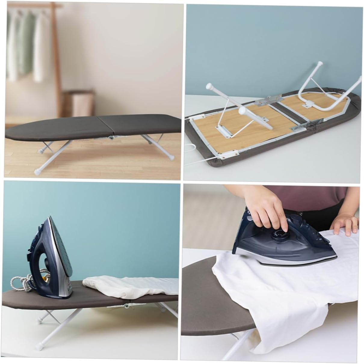 DOITOOL Tabletop Ironing Board Small Ironing Accessory for Clothes and Linens Convenient Compact Design for Small Spaces Multipurpose Use as Laptop Desk Storage Surface
