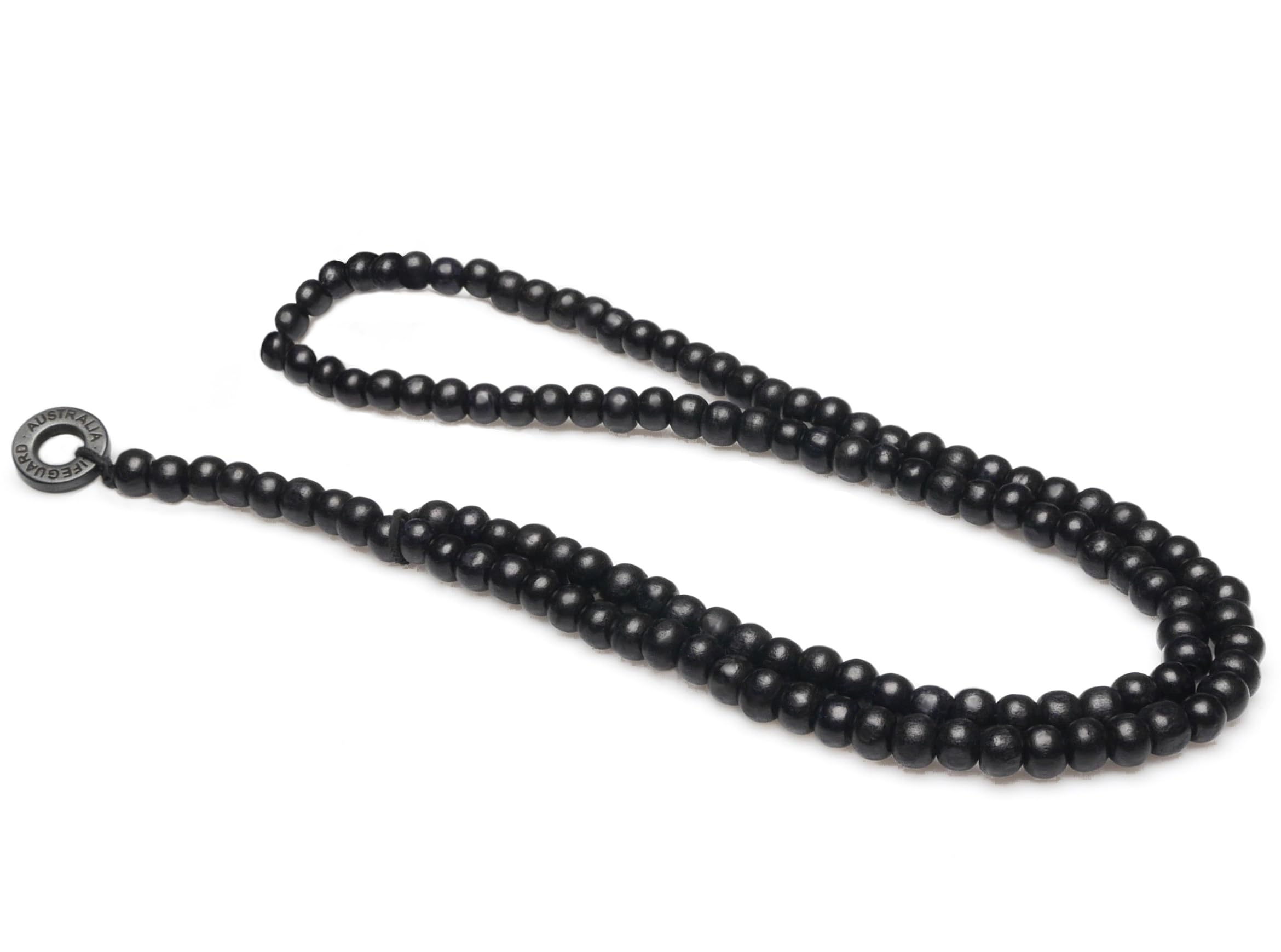 LOCAL LEAGUE Collar de cuentas de surfista para hombre, rosario de cuentas de madera, colgante redondo para hombre, novio, surf, fiesta, vacaciones, playa, fiesta, festival, club, marrón/negro/natural