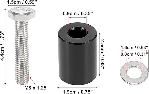 Miniatura 6 de 4 unids coche motor motor capó ventilación espaciador campana elevadora ventilación espaciador Riser Kit aleación de aluminio 0.315 in negro
