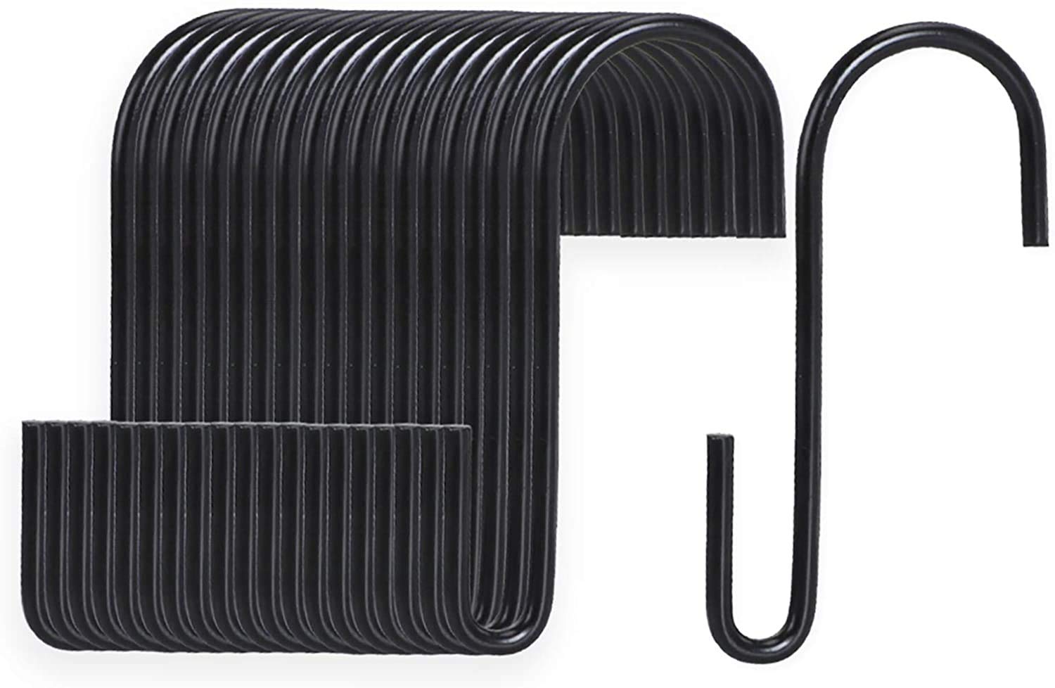 Sponsored Ad – 20 Pack 3.7 Inch S Hooks Black Rustproof Heavy-Duty Stainless Steel S Shaped Hooks Hangers for Hanging Pans Pots Plants Bags Towels Mugs in Kitchen Bedroom Bathroom Office