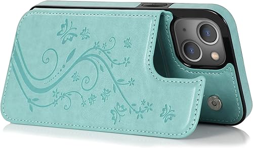 Miniatura 6 de Funda de teléfono para iPhone 13 de 6.1 pulgadas con protector de pantalla de vidrio templado y tarjetero con soporte para tarjetero, soporte para