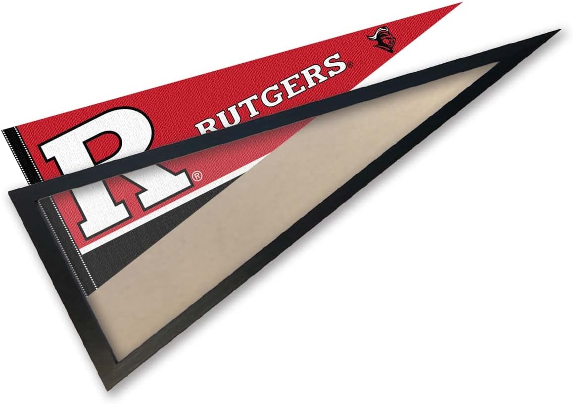 College Flags & Banners Co. Rutgers Scarlet Knights Pennant and Wood Pennant Frame