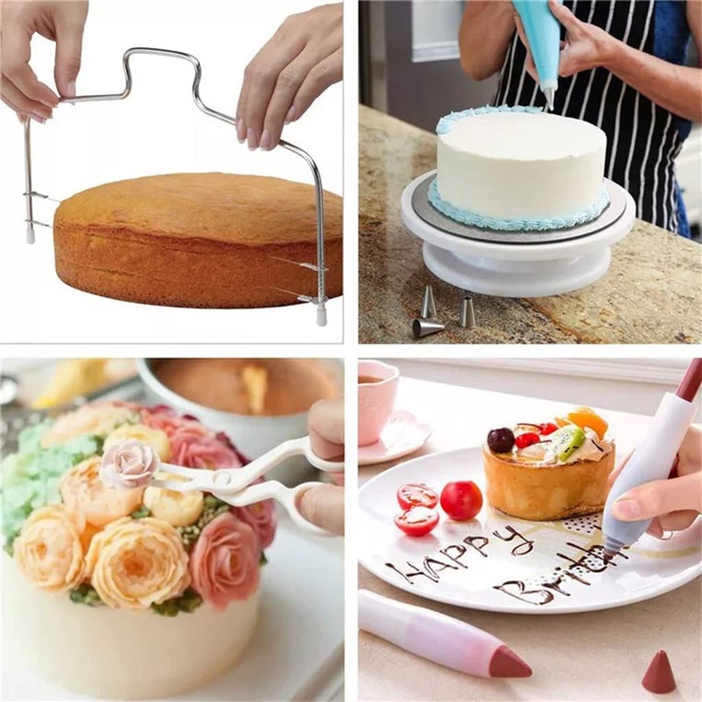 Ensemble de 39 pièces pour la décoration de Cupcakes : moules à pâtisserie réutilisables, spatules, Poches à Douille et niveleur.