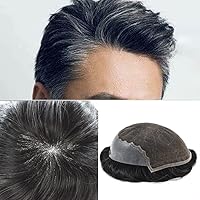 Vista 78 de Sistema de cabello de encaje francés para hombres, pieza de cabello humano real, encaje frontal, tupé, nudo blanqueado, línea capilar natural